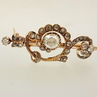 Antieke broche met roosdiamant #19811