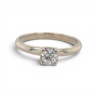 Witgouden solitair ring met Diamant - 13922