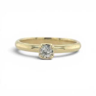 Witgouden solitair ring met Diamant - hartvormige zetting #29494