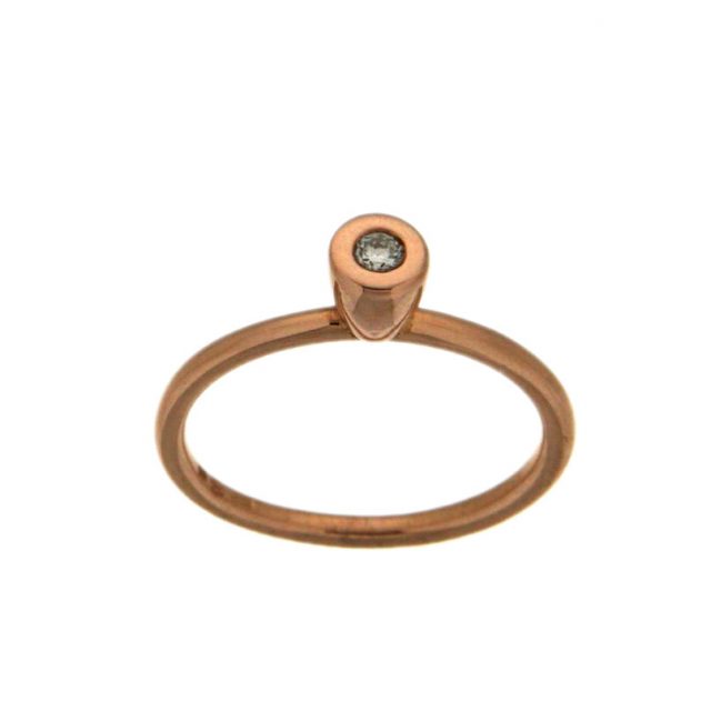 Rosé gouden ring met Diamant