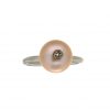 Witgouden ring Parel/Diamant #10278 - Afbeelding 2