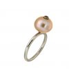 Witgouden ring Parel/Diamant #10278 - Afbeelding 3
