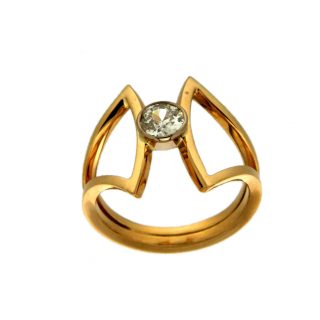 Geelgouden ring met Diamant