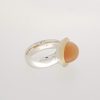 Zilveren met gouden ring met oranje maansteen #19397 - Afbeelding 3