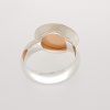 Zilveren met gouden ring met oranje maansteen #19397 - Afbeelding 4