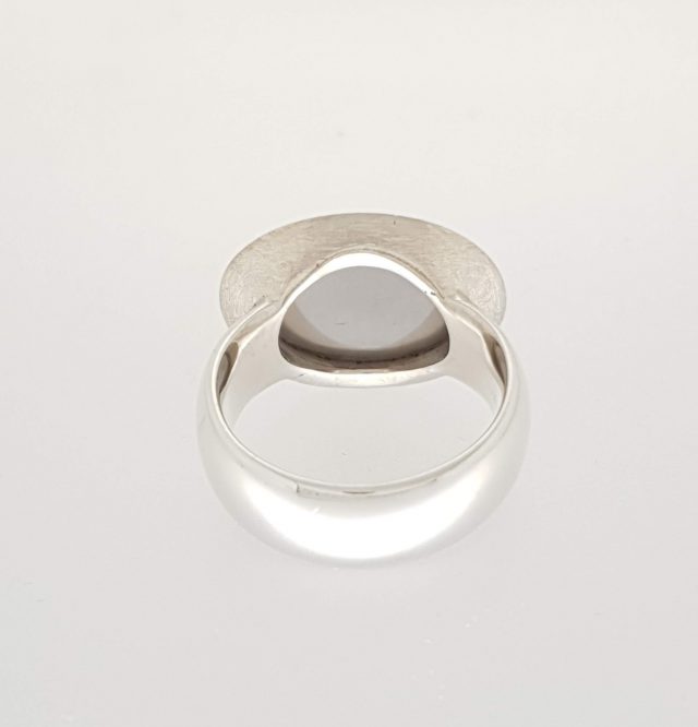 Zilveren ring met goud en grijze maansteen #19406 - Afbeelding 4