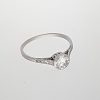 Platina ring met diamant. Occasion #22121