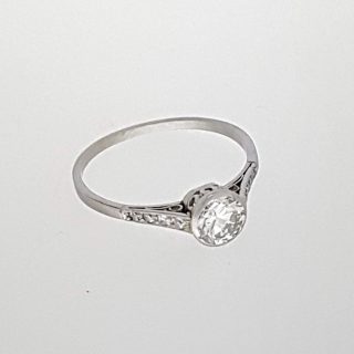 Platina ring met diamant. Occasion #22121