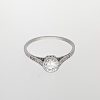 Platina ring met diamant. Occasion #22121 - Afbeelding 4