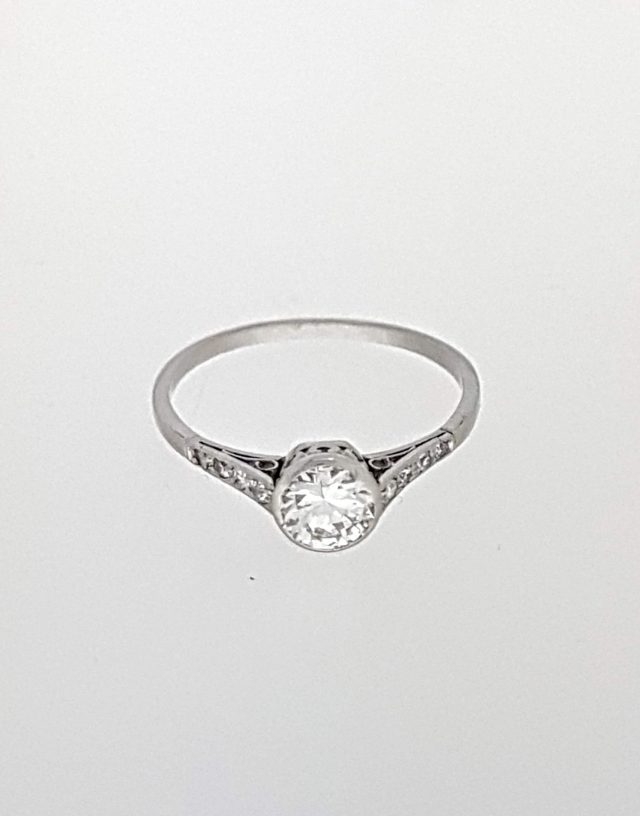 Platina ring met diamant. Occasion #22121 - Afbeelding 4