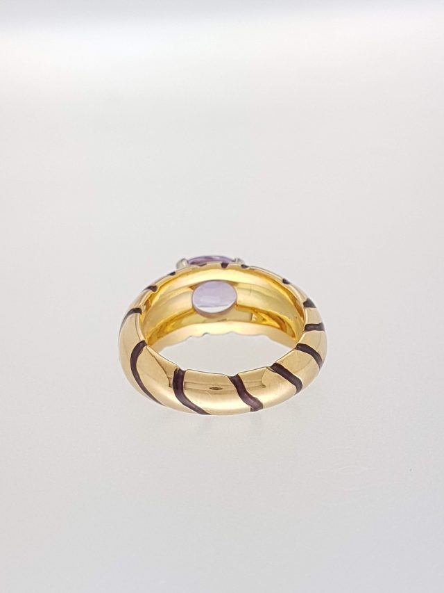 Gouden ring met amethist. #15540 - Afbeelding 5
