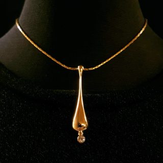 Vintage collier met diamanten hanger. #23197