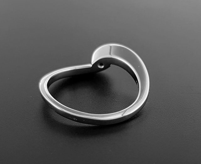 18 Karaat witgouden slagring met diamant #18667 - Afbeelding 3