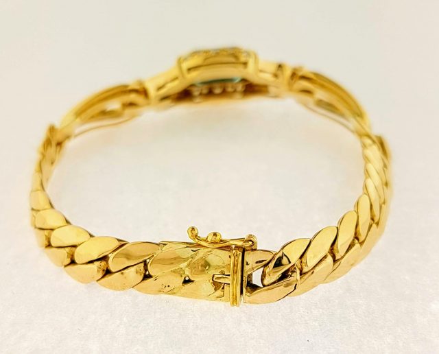 18 karaat gouden armband met Topaas en diamant #23367 - Afbeelding 4