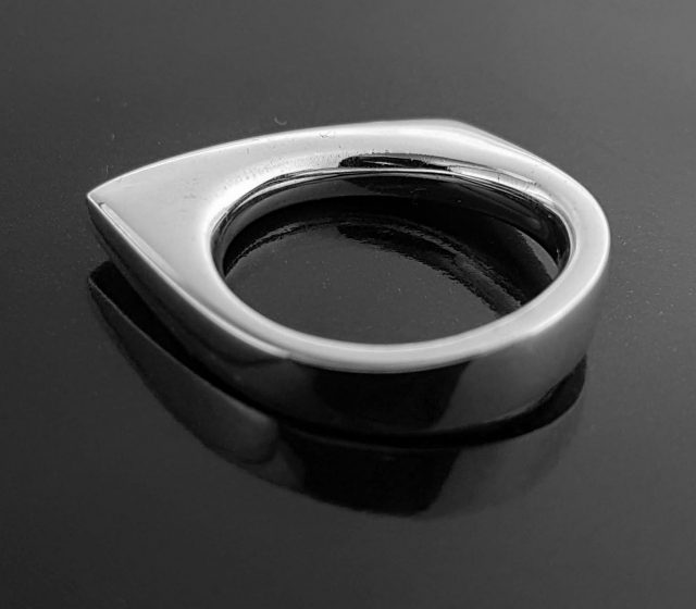 18 krt. Witgouden ring met een rij diamantjes van Quinn #729 - Afbeelding 5