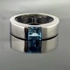 14 Karaat witgouden ring met vierkante Aquamarijn #11130 - Afbeelding 5