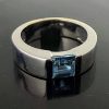 14 Karaat witgouden ring met vierkante Aquamarijn #11130 - Afbeelding 4