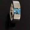 14 Karaat witgouden ring met vierkante Aquamarijn #11130