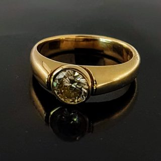 14 Karaat geelgouden ring met champagne diamant #10510