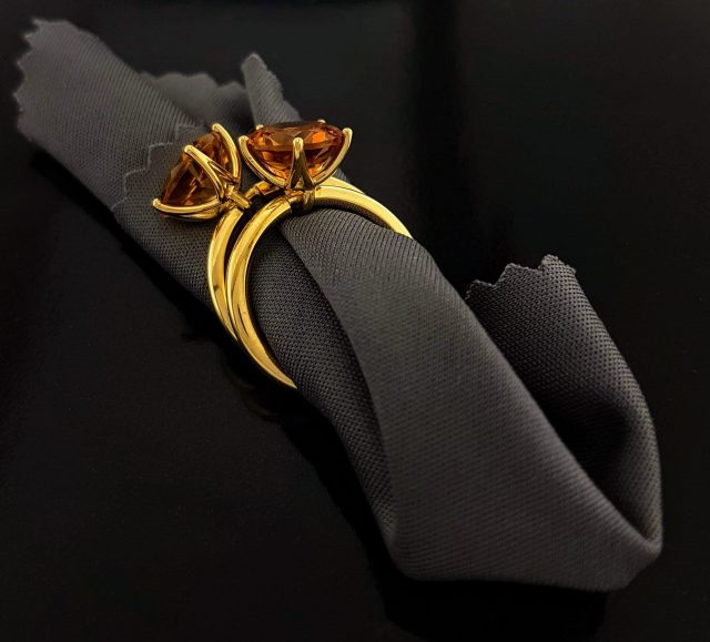 14 Karaat geelgouden ring met Palmier Citrien genaamd Penta. #23529 - Afbeelding 8