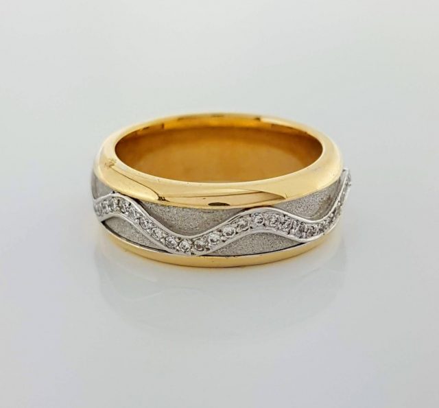 Gouden Spinnerring met diamantjes #4183 - Afbeelding 5