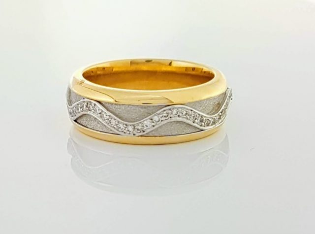 Gouden Spinnerring met diamantjes #4183 - Afbeelding 4