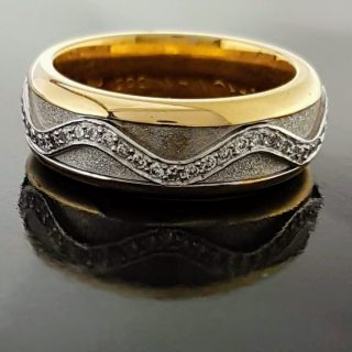 Gouden Spinnerring met diamantjes #4183