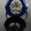 Witgouden ring met Lapis en diamantjes #23580 - Afbeelding 3