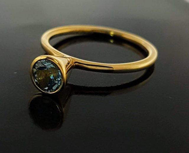 Gouden ring met aquamarijn #6832 - Afbeelding 2
