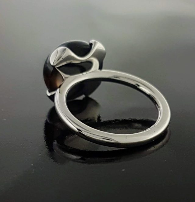 Witgouden ring met rookkwarts #22902 - Afbeelding 2