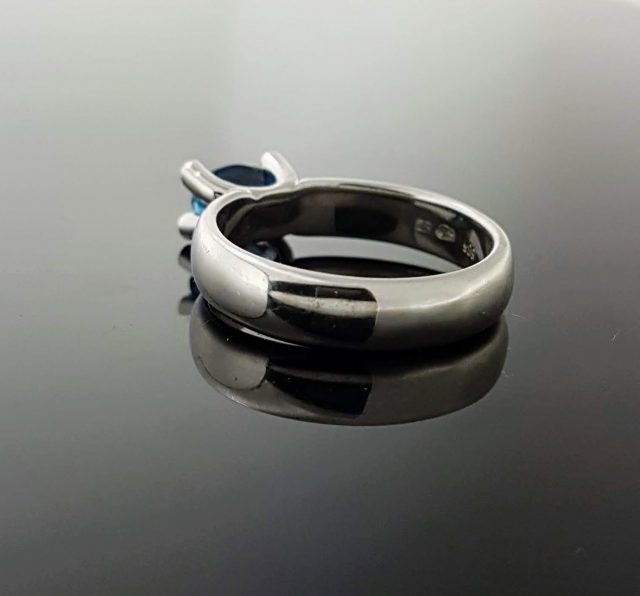 14 karaat witgouden ring met aquamarijn #10767 - Afbeelding 3