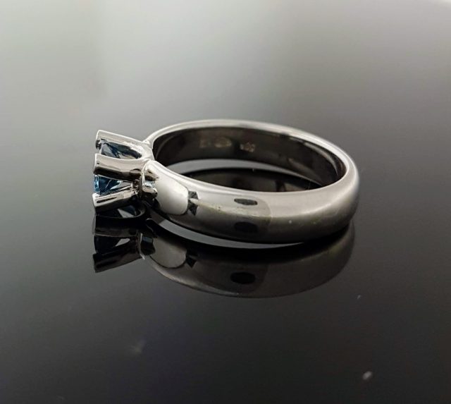 14 karaat witgouden ring met aquamarijn #10767 - Afbeelding 4