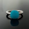14 karaat witgouden ring met turquoise kleurige Agaat #21747 - Afbeelding 2