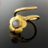 18 Karaat gouden ring. Bloem met grijze maansteen #12915 - Afbeelding 4
