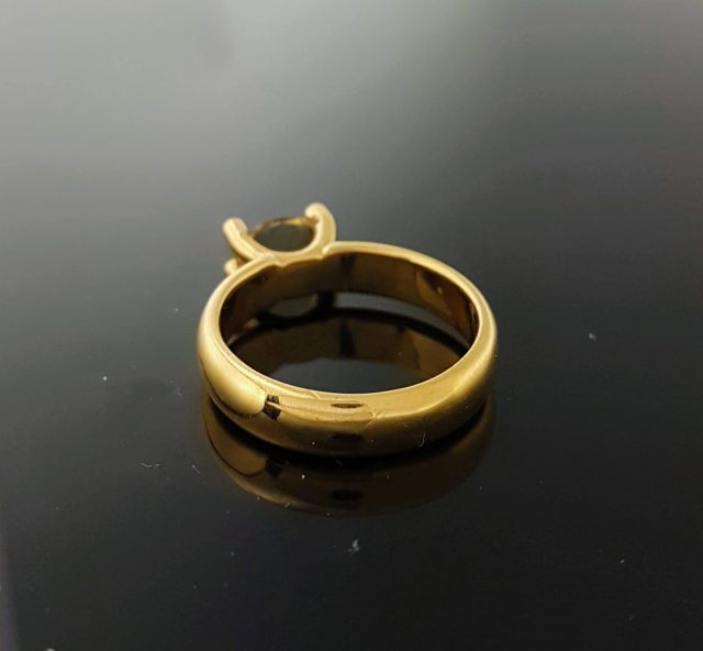 Geelgouden citrienring met piepkleine diamantjes #9344 - Afbeelding 2