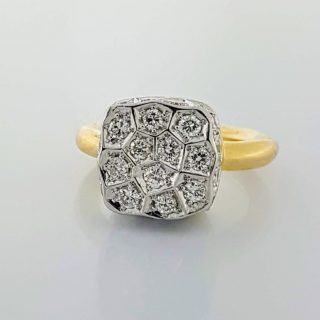 14 Karaat bicolor gouden ring met 27 diamanten #23703