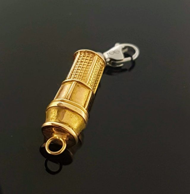 !4 karaat gouden mijnlamp als bedel. #15658 - Afbeelding 2