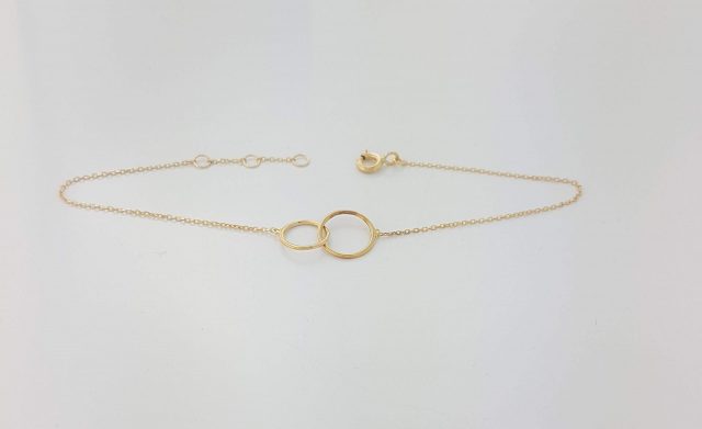14 karaat geel gouden armband cirkel dubbel #23225 - Afbeelding 3
