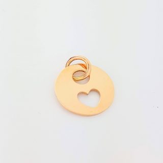 14 karaat rosé gouden hanger met hart #20768