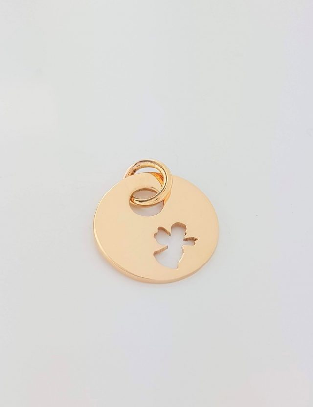 14 karaat rosé gouden hanger met engel #20770