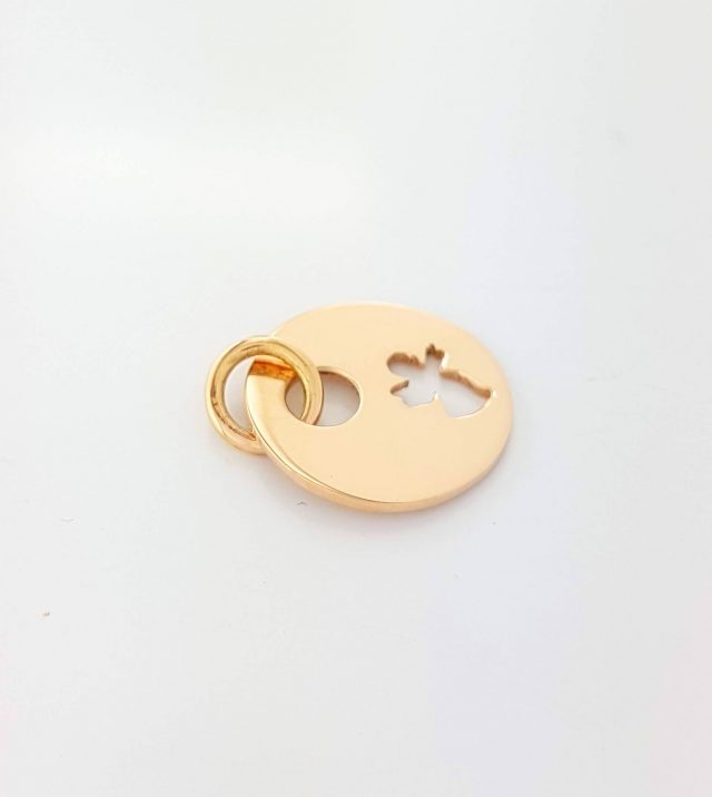 14 karaat rosé gouden hanger met engel #20770 - Afbeelding 2