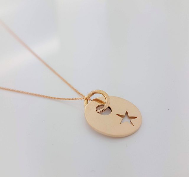 14 karaat rosé gouden hanger met ster #20769 - Afbeelding 3