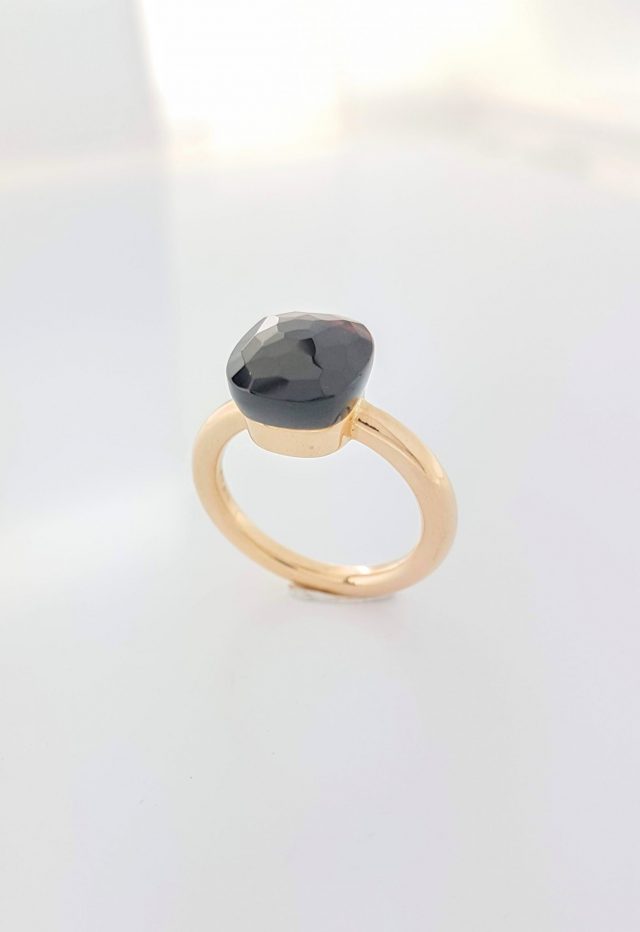14 karaat rosé gouden ring met granaat #21865