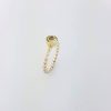 zilver bolletjes ring met kwarts in 14 karaat geelgouden zetting #22134