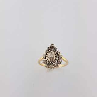 14 karaat gouden ring met roosdiamant vintage #19300