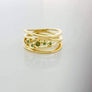 Gouden ring met groene diamant #23964