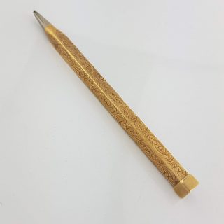 Gouden vulpotlood van 8.5cm. 14 Karaat gouden gegraveerde huls. #24233