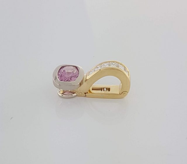 Gouden hanger met diamant en roze Spinel #24260 - Afbeelding 7