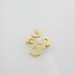 Gouden broche of hanger Om teken. Handgemaakt. #24355
