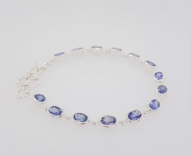 Zilveren armband met kleurstenen, Tanzaniet. #24455 - Afbeelding 3